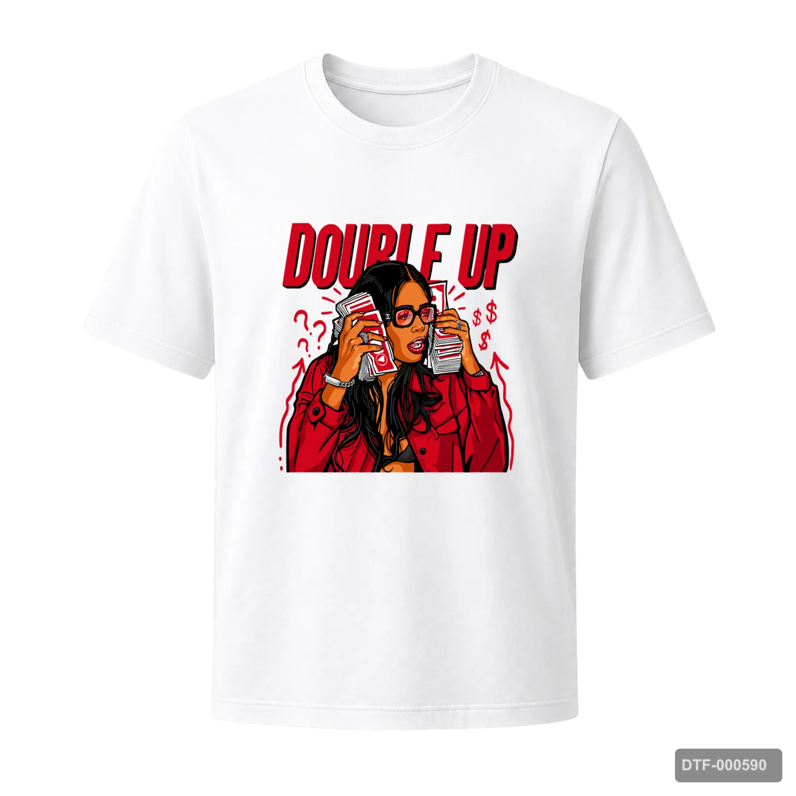Маичка Double Up со жена и карти