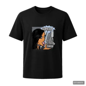 Маичка OMG со девојка и патики - Black
