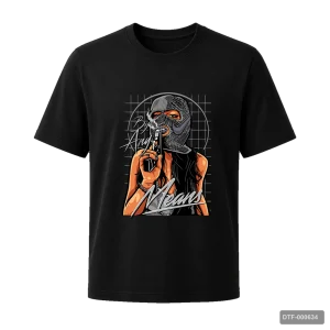Маичка со жена во маска и пиштол - Black