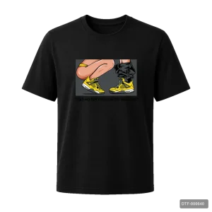 Маица со слика на жолти патики - Black