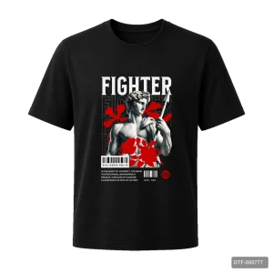 Маица Fighter со статуа и црвени цветови