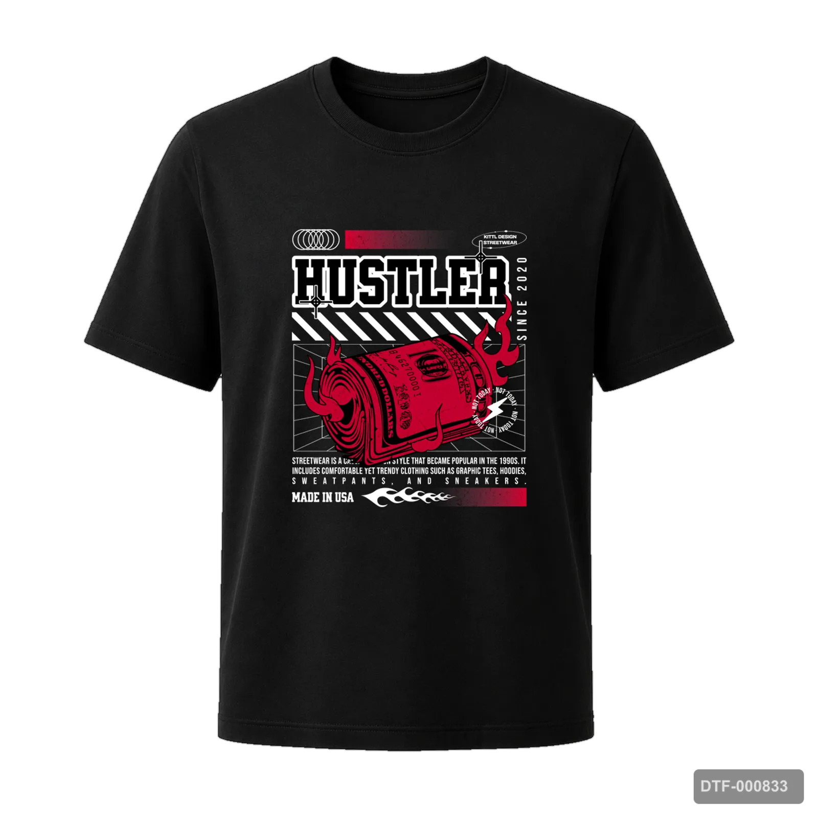Маичка Hustler со пари во пламен
