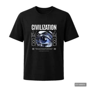 Маица со апстрактно око и натпис Civilization