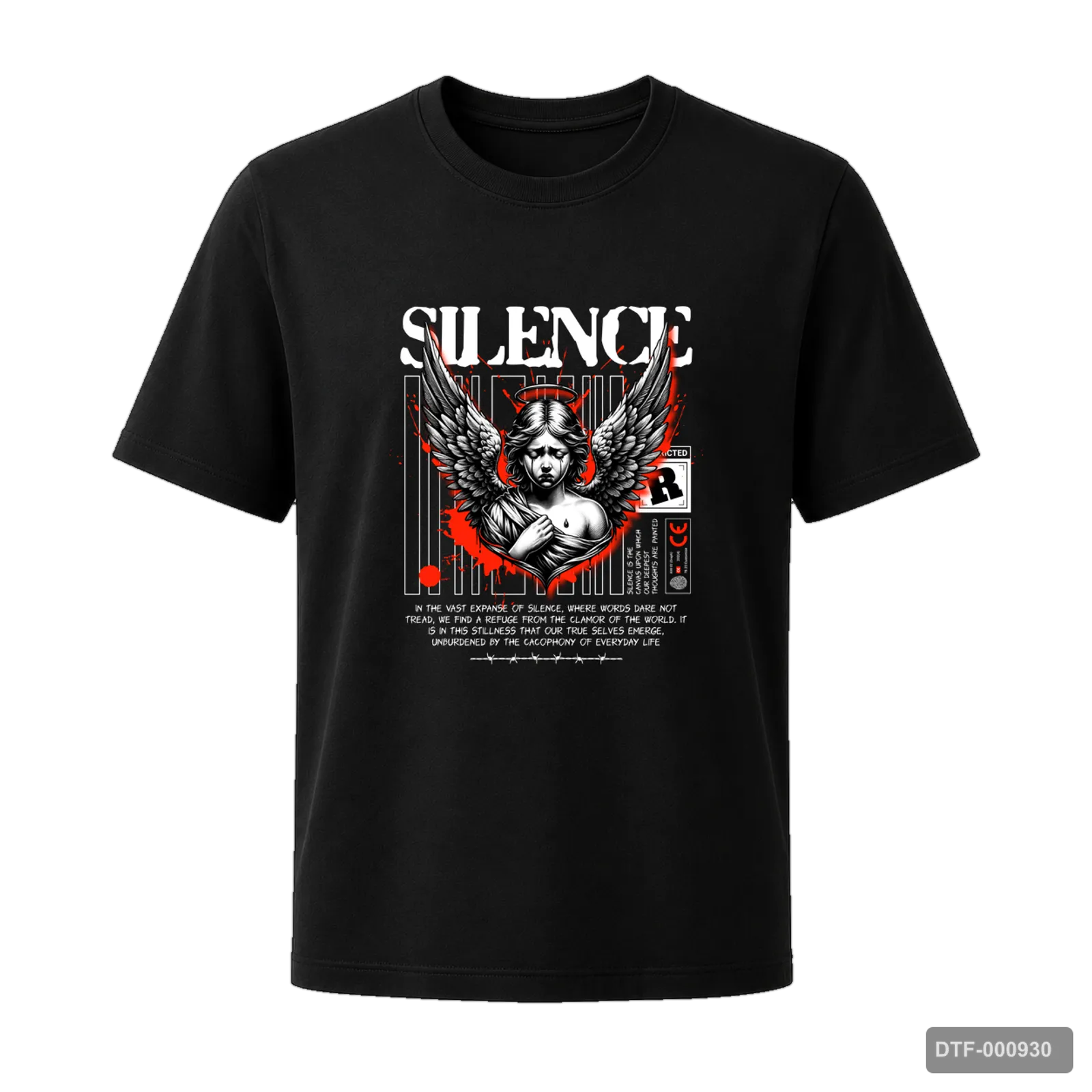 Маица со ангел и натпис Silence