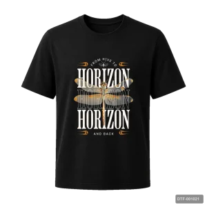 Маица со лилјак и натпис Horizon